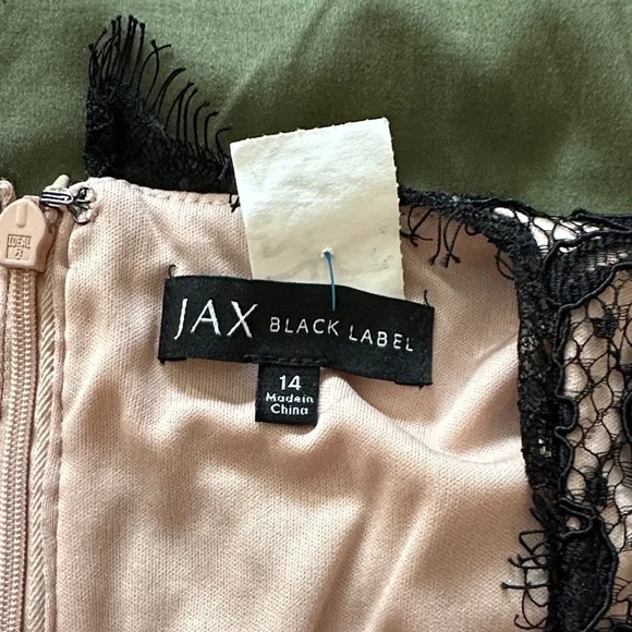 JAX Black Label Floral Embroidered Black Dress - Picture 11 of 14